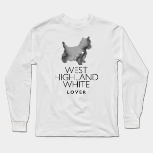 West Highland White Dog Lover Gift - Ink Effect Silhouette Long Sleeve T-Shirt